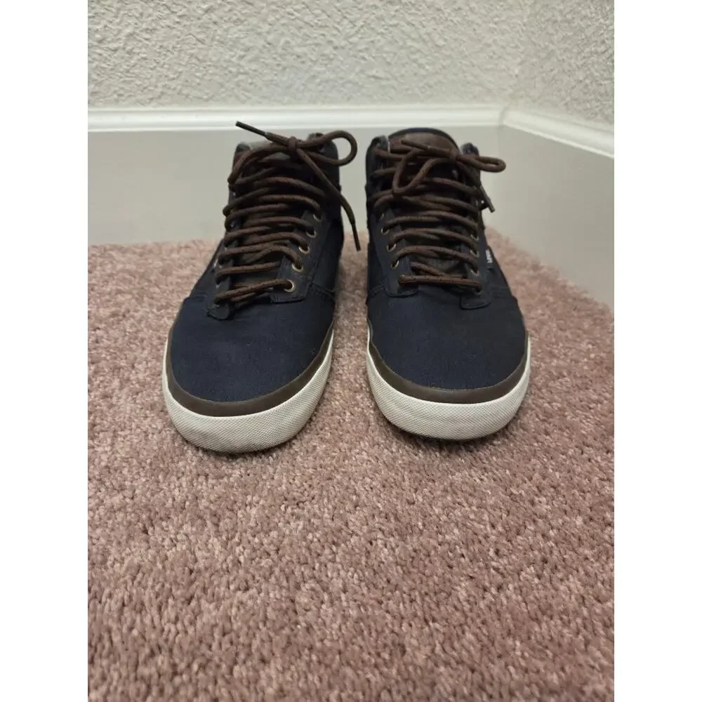 Vans OTW Bedford Mid Top Sneakers Navy Blue Canvas Lined Men's 12 Skate Shoes